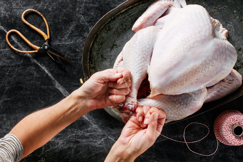 turkey in the pan