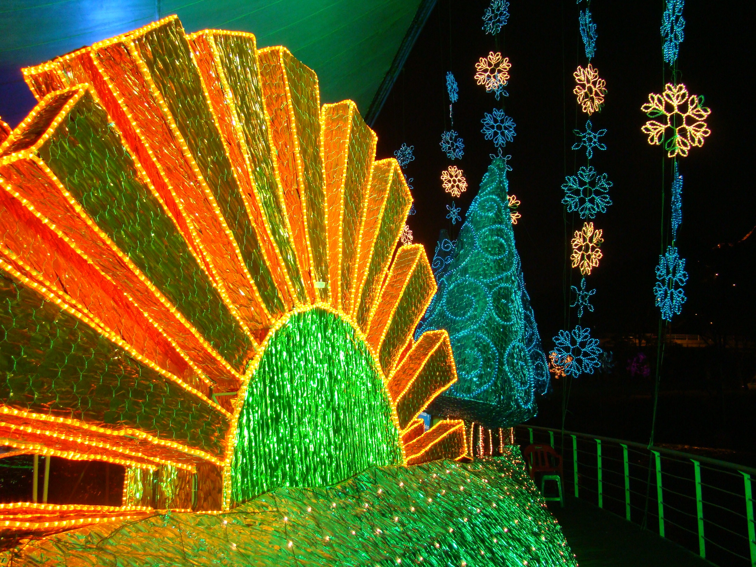 sunflower made of christmas lights