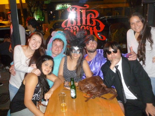 Halloween hangout at a bar in Medellin