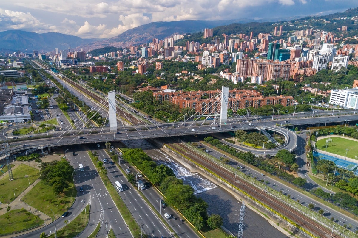 View of bridge in Medellin