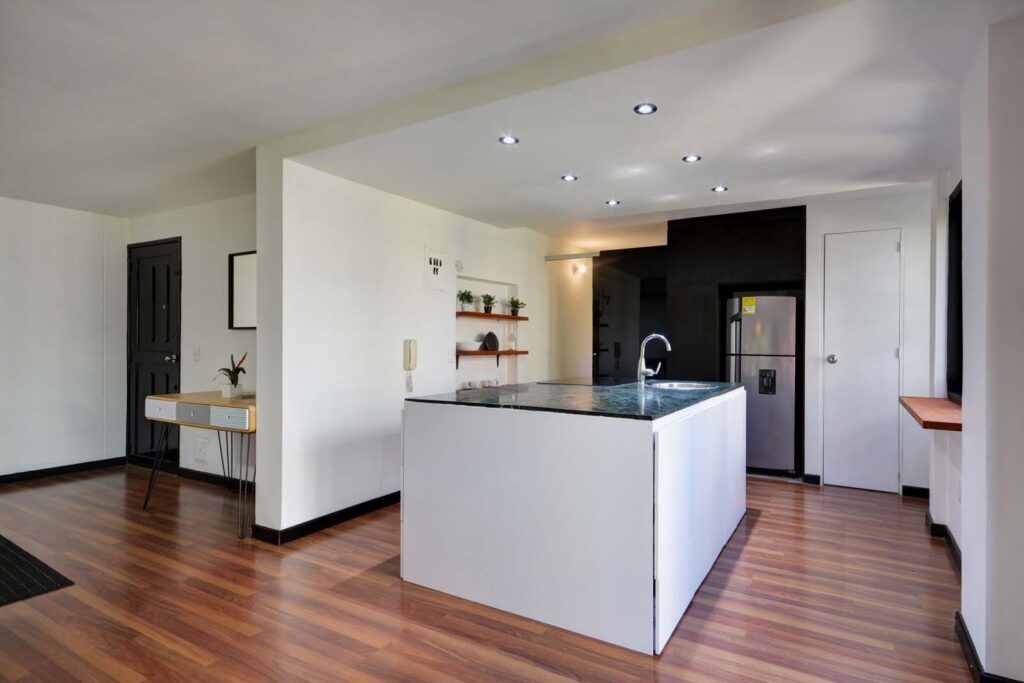 Front Door and Kitchen